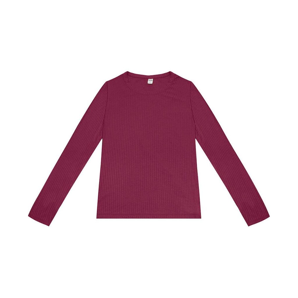 Blusa Rovitex Básicos Manga Longa Canelada Feminina