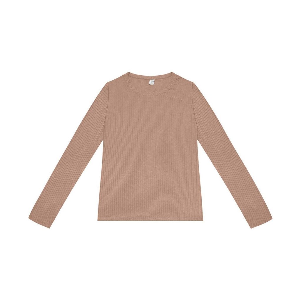 Blusa Rovitex Básicos Manga Longa Canelada Feminina