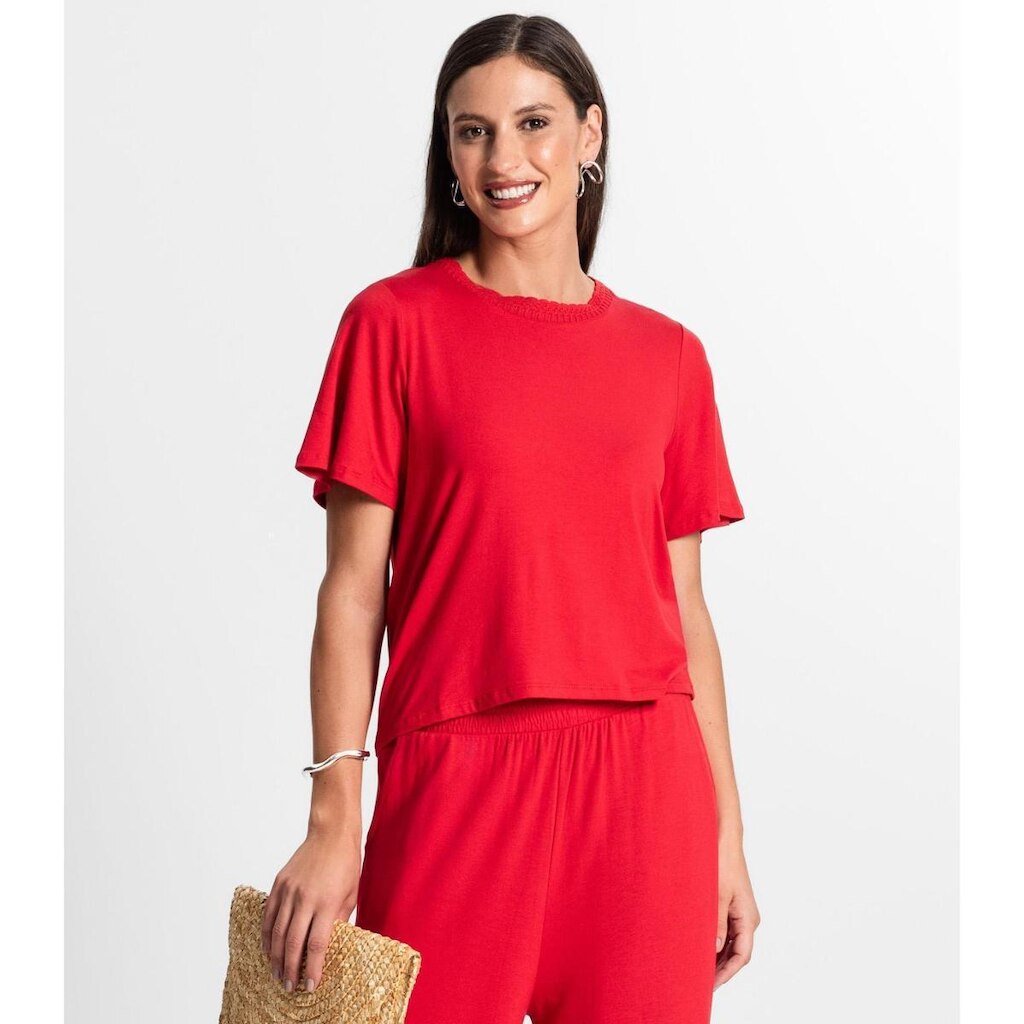 Blusa Rovitex Manga Curta Feminina