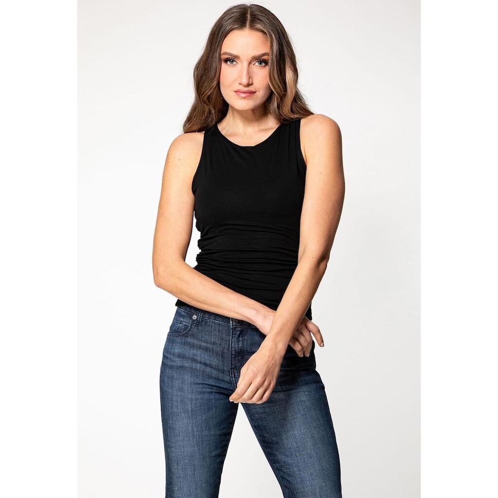 Blusa Sem Manga Franzido Preto