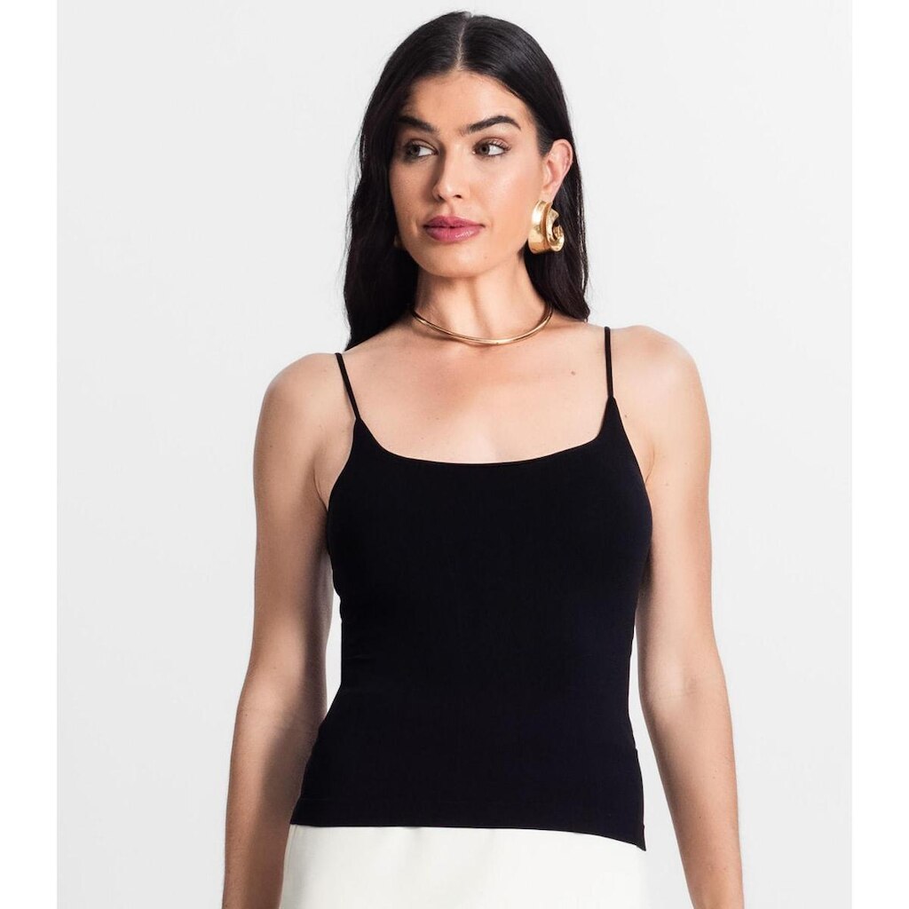 Blusa Style Box De Alça Poliamida Feminina