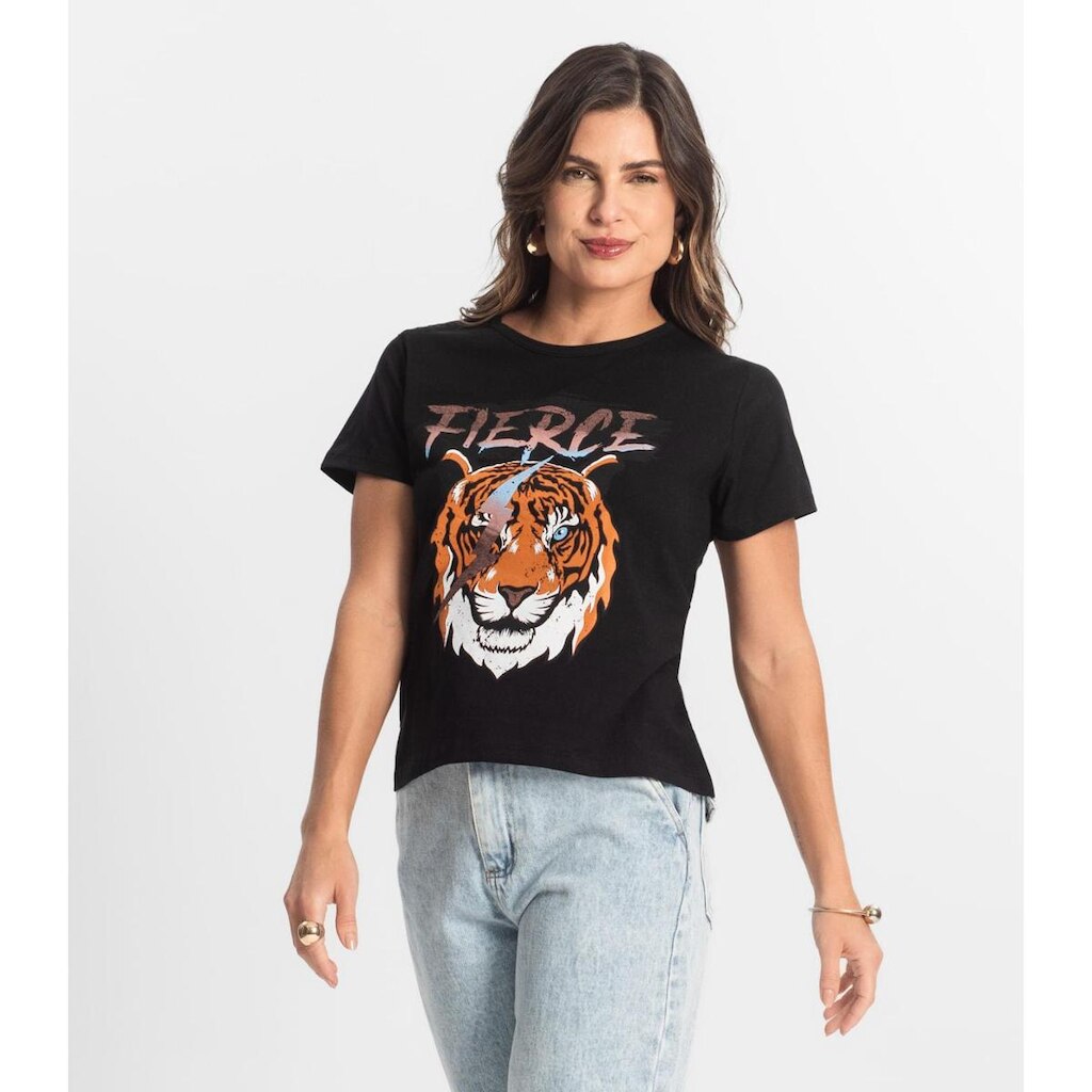 Blusa T-Shirt Feminina Estampada Select Preto