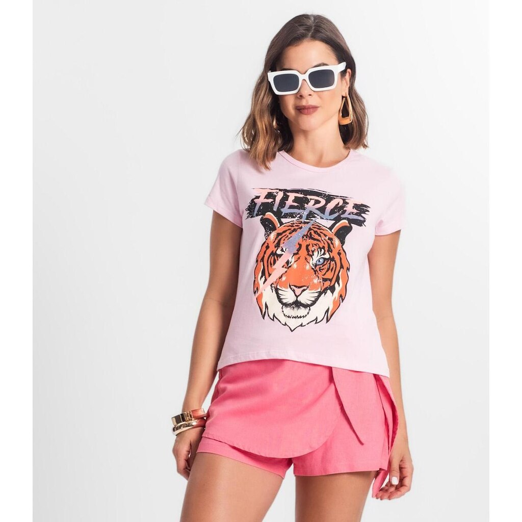 Blusa T-Shirt Feminina Estampada Select Rosa