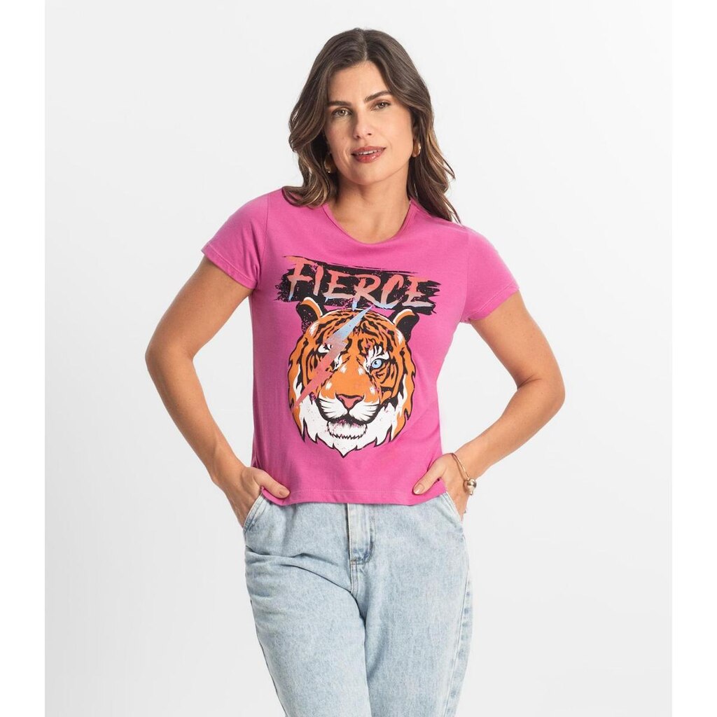 Blusa T-Shirt Feminina Estampada Select Rosa