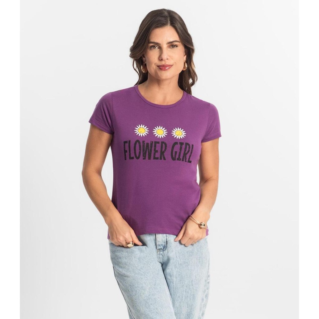 Blusa T-Shirt Feminina Estampada Select Roxo