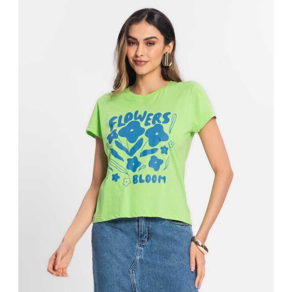 Blusa T-Shirt Feminina Estampada Select Verde