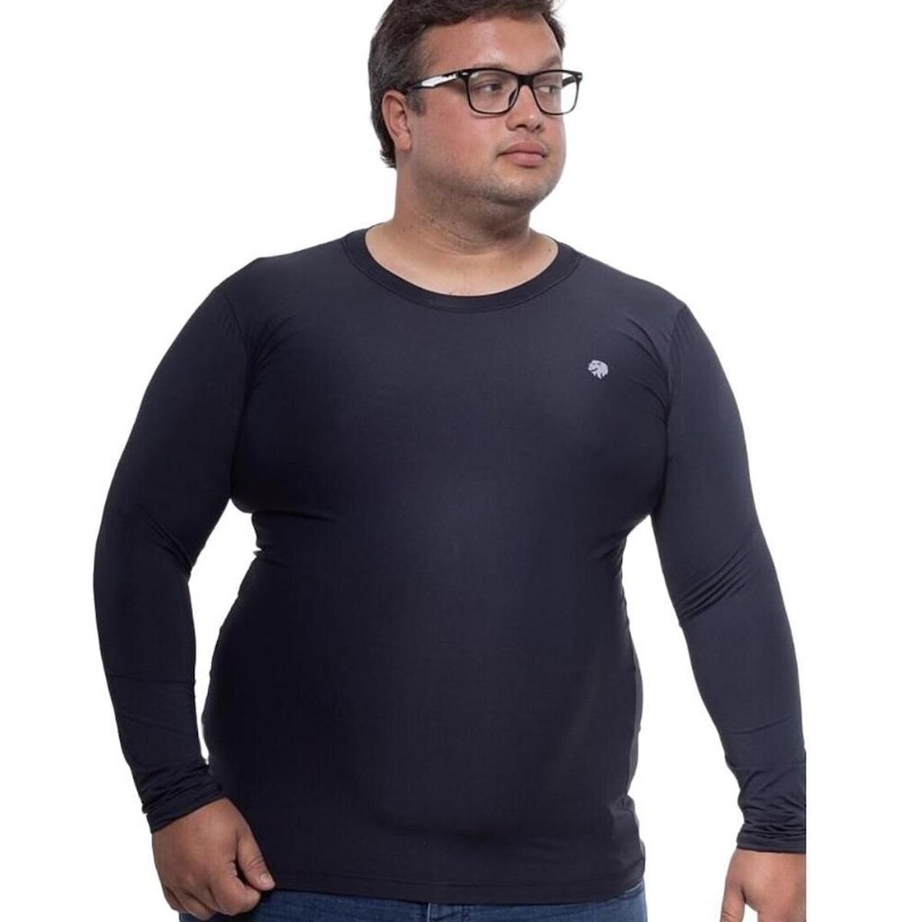 Blusa Térmica Masculina Plus Size Uv50+ Segunda Pele Proteção Solar