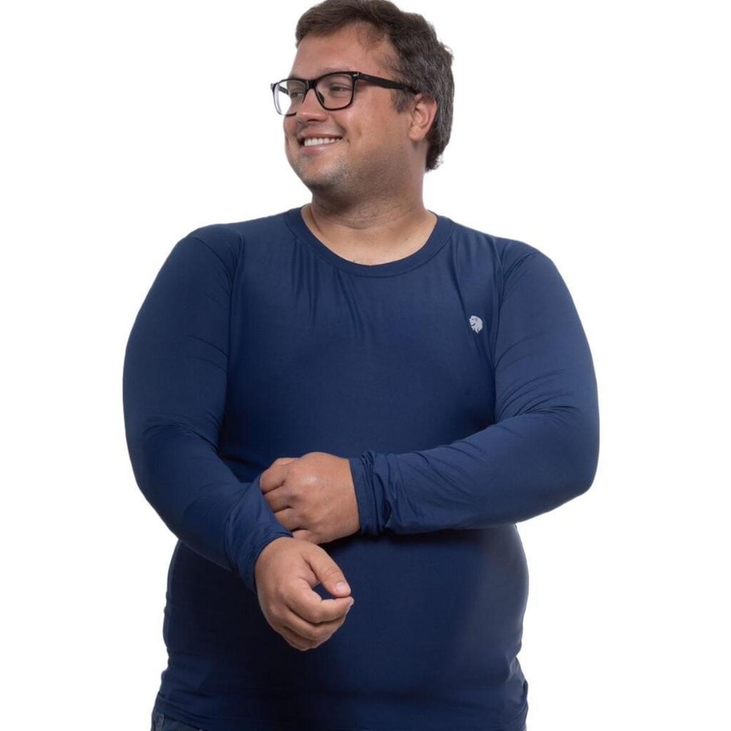 Blusa Térmica Masculina Plus Size Uv50+ Segunda Pele Proteção Solar
