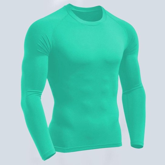Blusa Térmica Segunda Pele Masculina Proteção UV Manga Longa Compressão - Verde é ruim? Blusa Térmica Segunda Pele Masculina Proteção UV Manga Longa Compressão - Verde é boa?