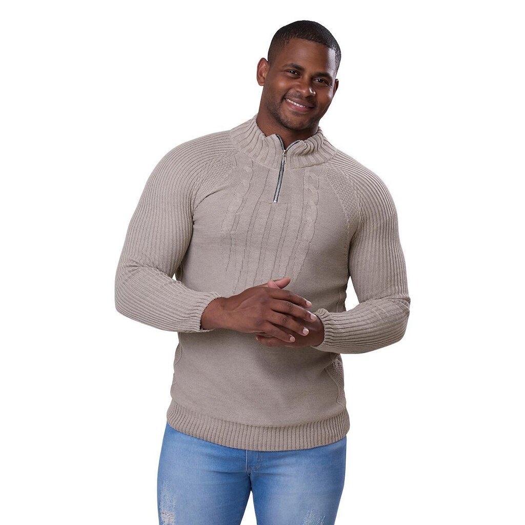 Blusa Tricô Masculina Meio Zíper Suéter Casual 7139