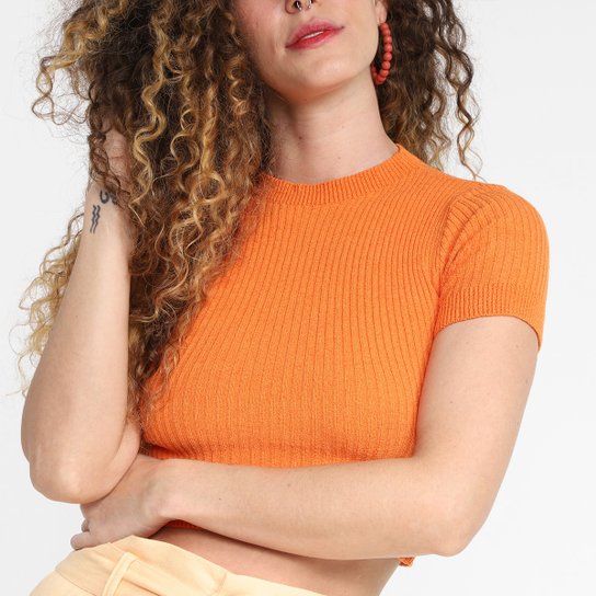 Blusa Tricot Farm Cropped Lisa Feminina