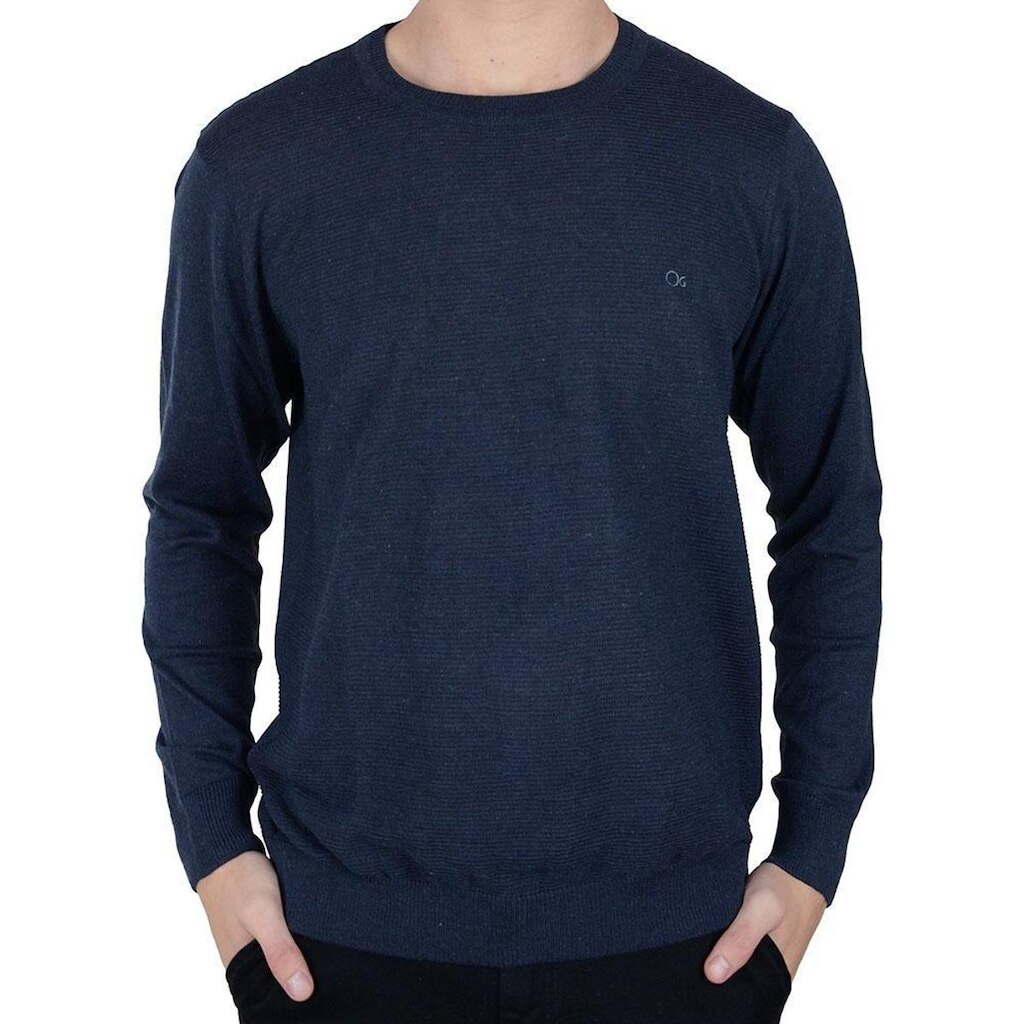 Blusa Tricot Masculina Ogochi Slim Azul - 4010