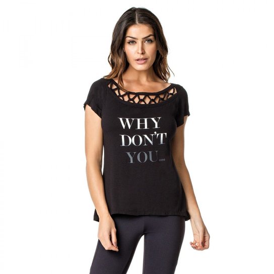 BLUSA VESTEM MC 109 WHY DON T YOU - Preto+Branco