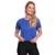 Blusa Via Basic Cropped Dry Academia Feminina - Azul