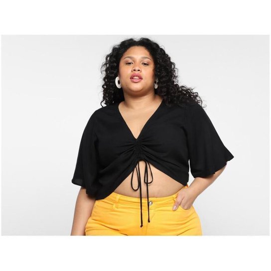Blusa Vista   Manga Ampla Canaleta
