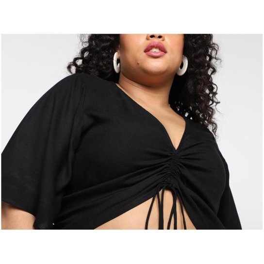 Blusa Vista   Manga Ampla Canaleta