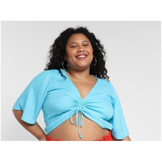 Blusa Vista   Manga Ampla Canaleta