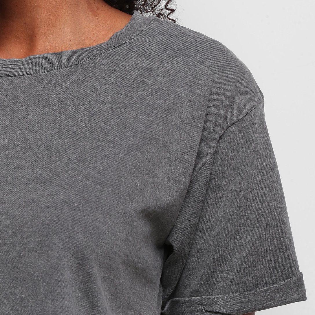 Blusa Volare Básica Manga Dobrada Feminina - Cinza | Netshoes