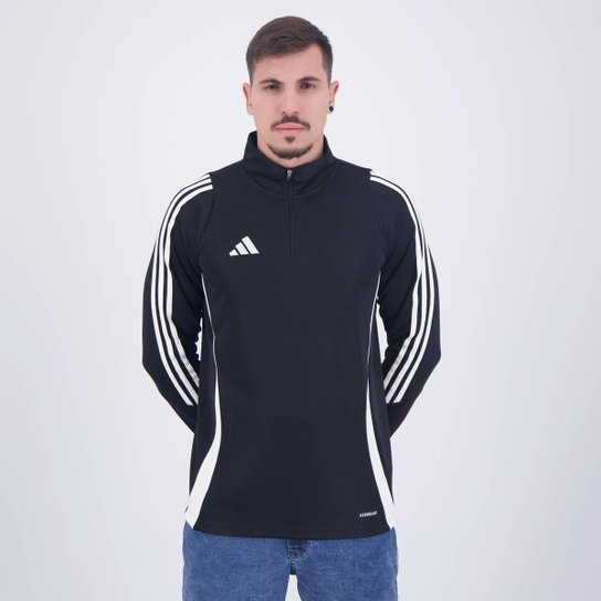 Blusão Adidas Tiro 24 Preto - Preto Menor preço em Blusão Adidas Tiro 24 Preto - Preto