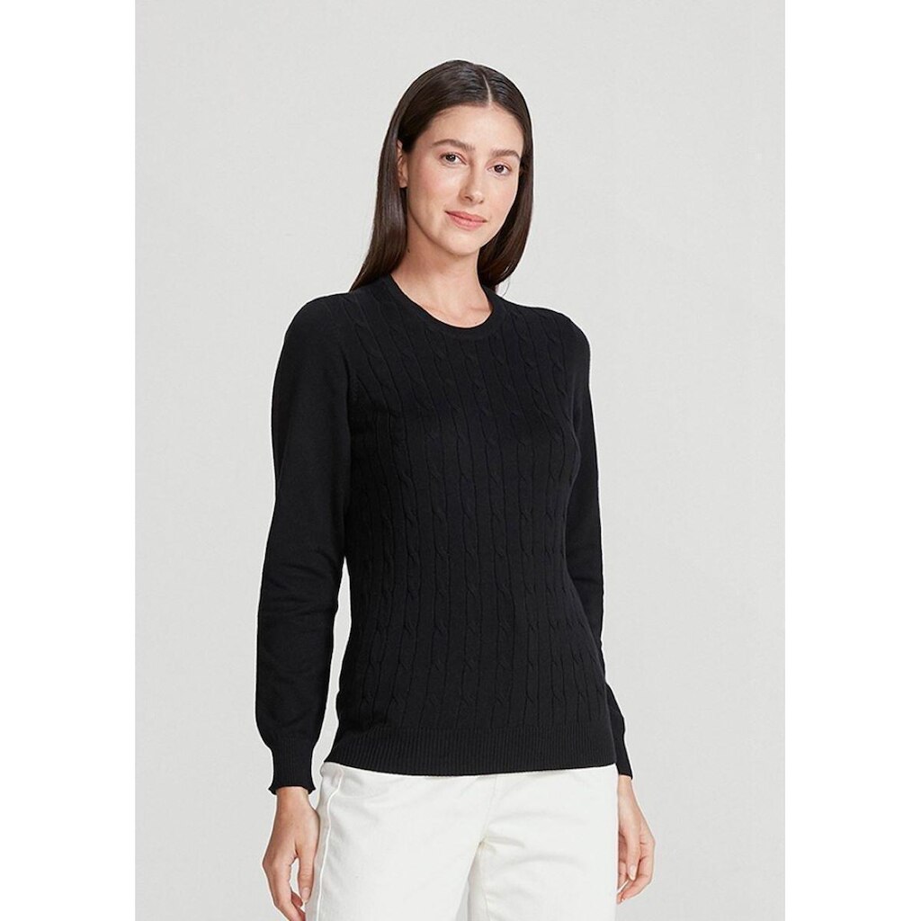 Blusão Básico Feminino Em Tricô Com Textura
