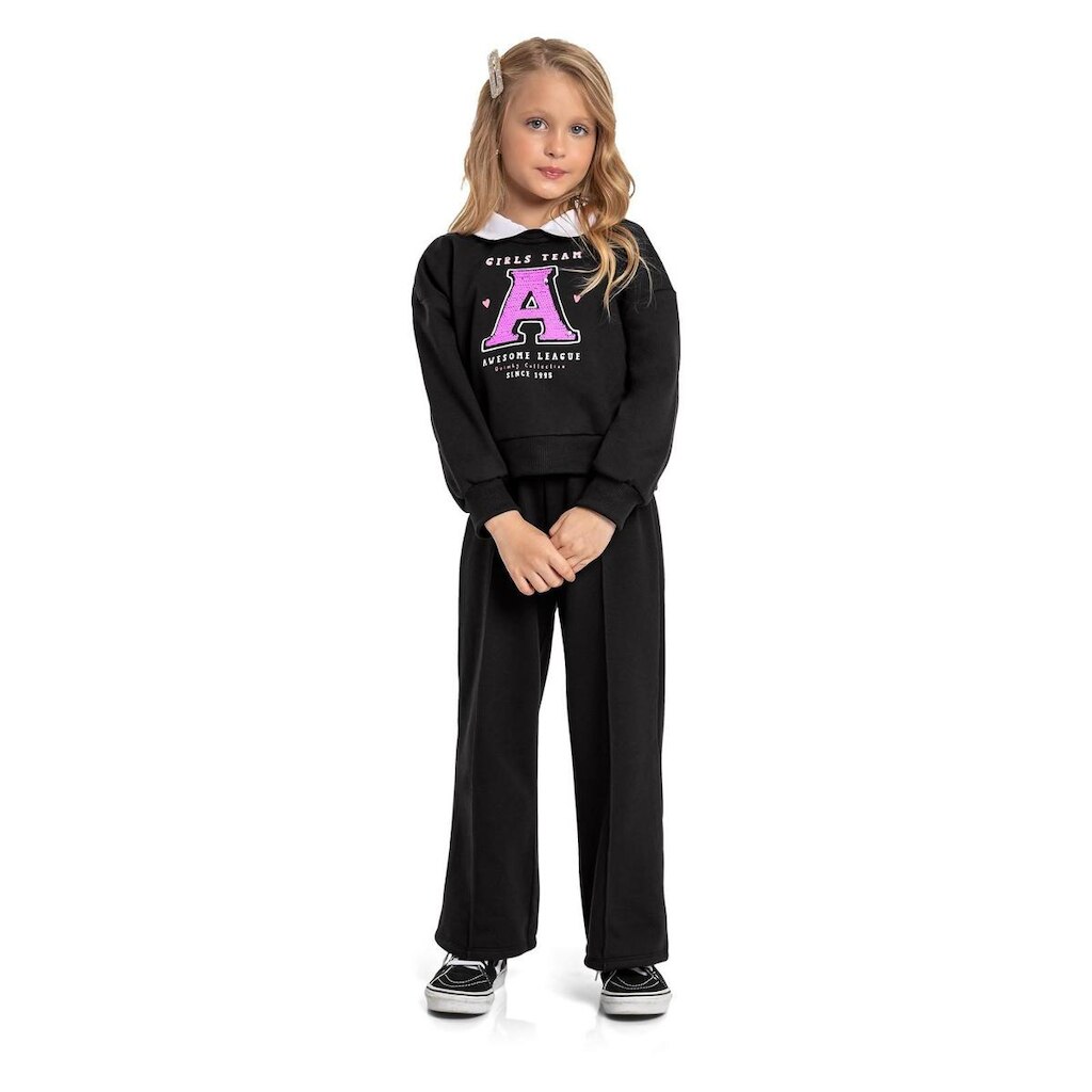 Blusão Cropped Moletom Infantil Quimby