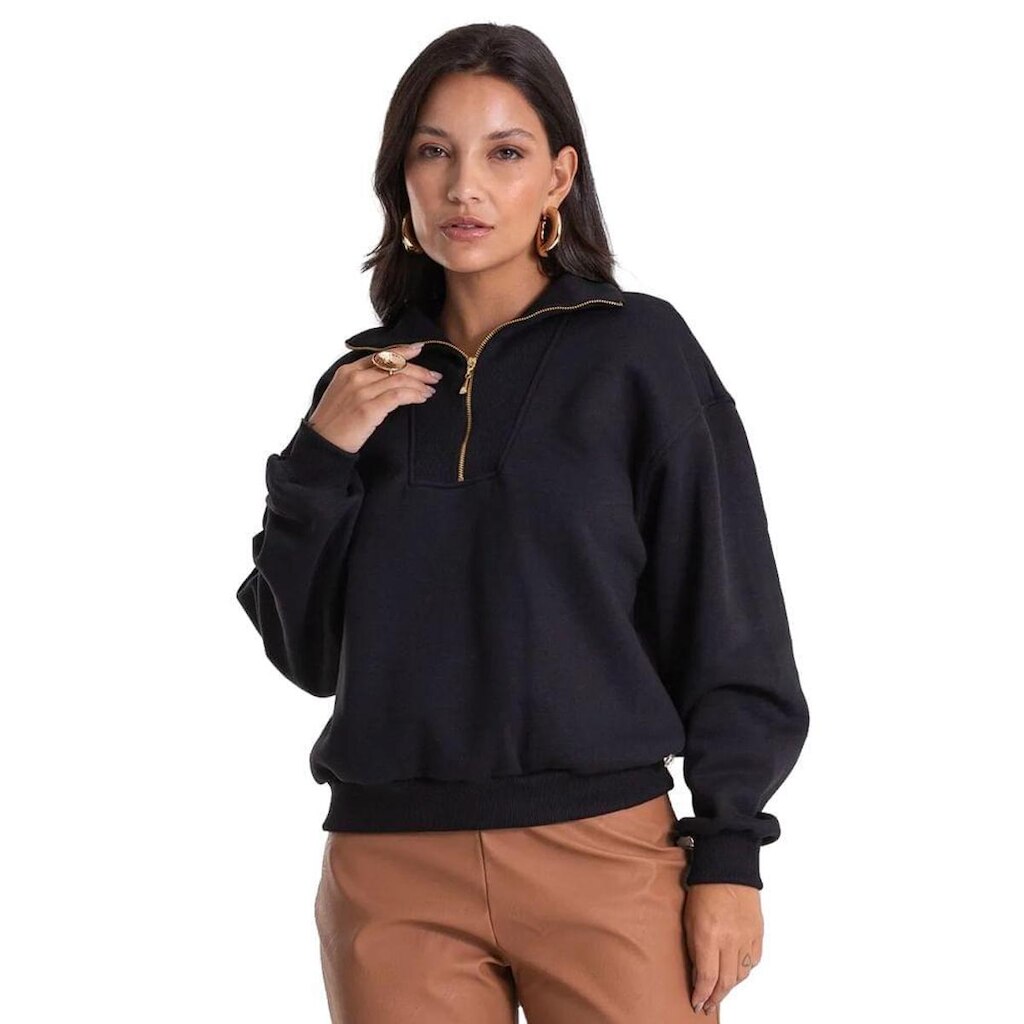 Blusão Feminino Endless Moletom Gola Alta Telha