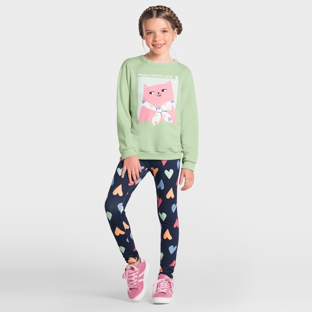 Blusão infantil menina de moletom Brandili