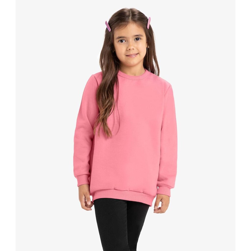 Blusão Infantil Moletom Básico Rovitex Kids Rosa