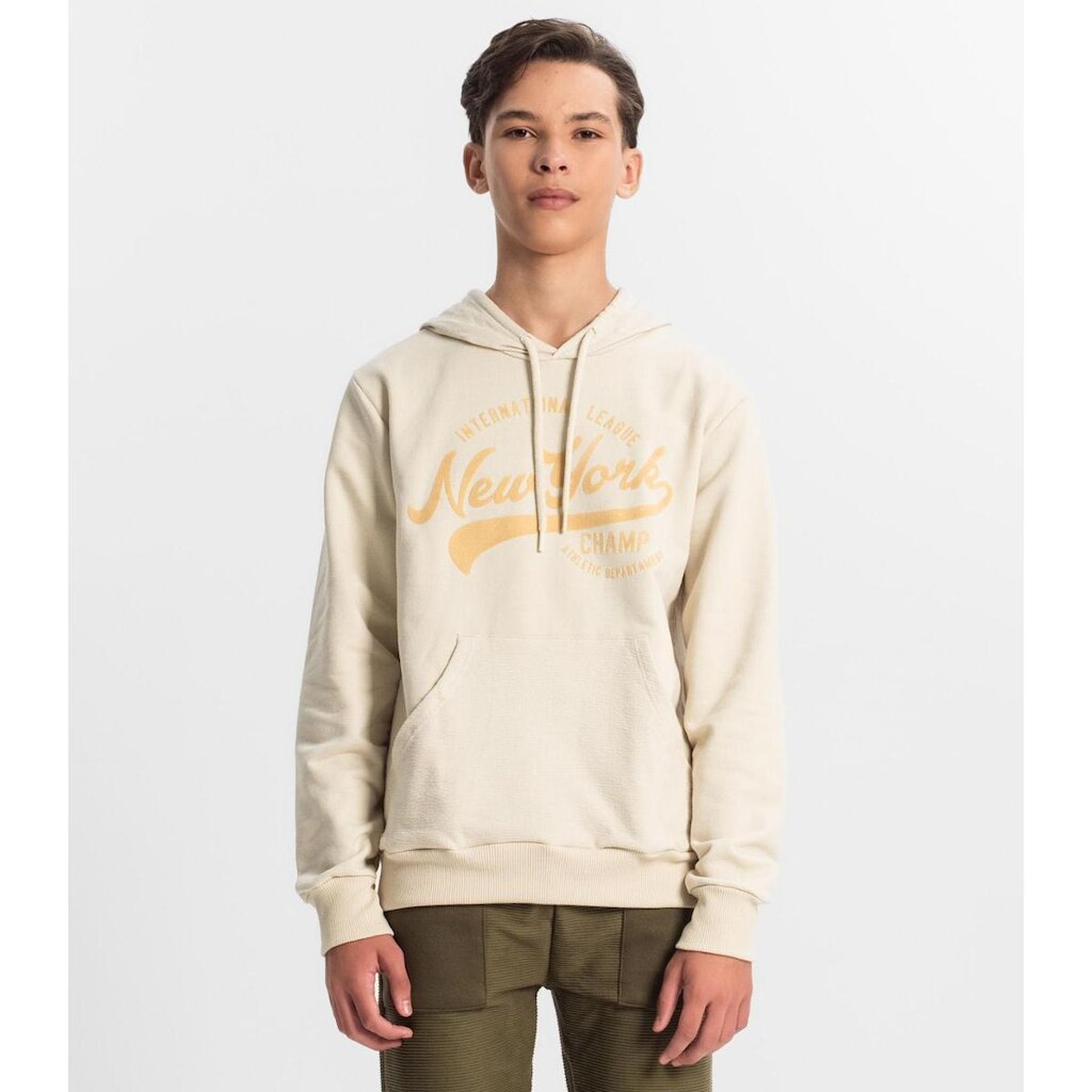 Blusão Juvenil Masculino Com Capuz Minty Bege