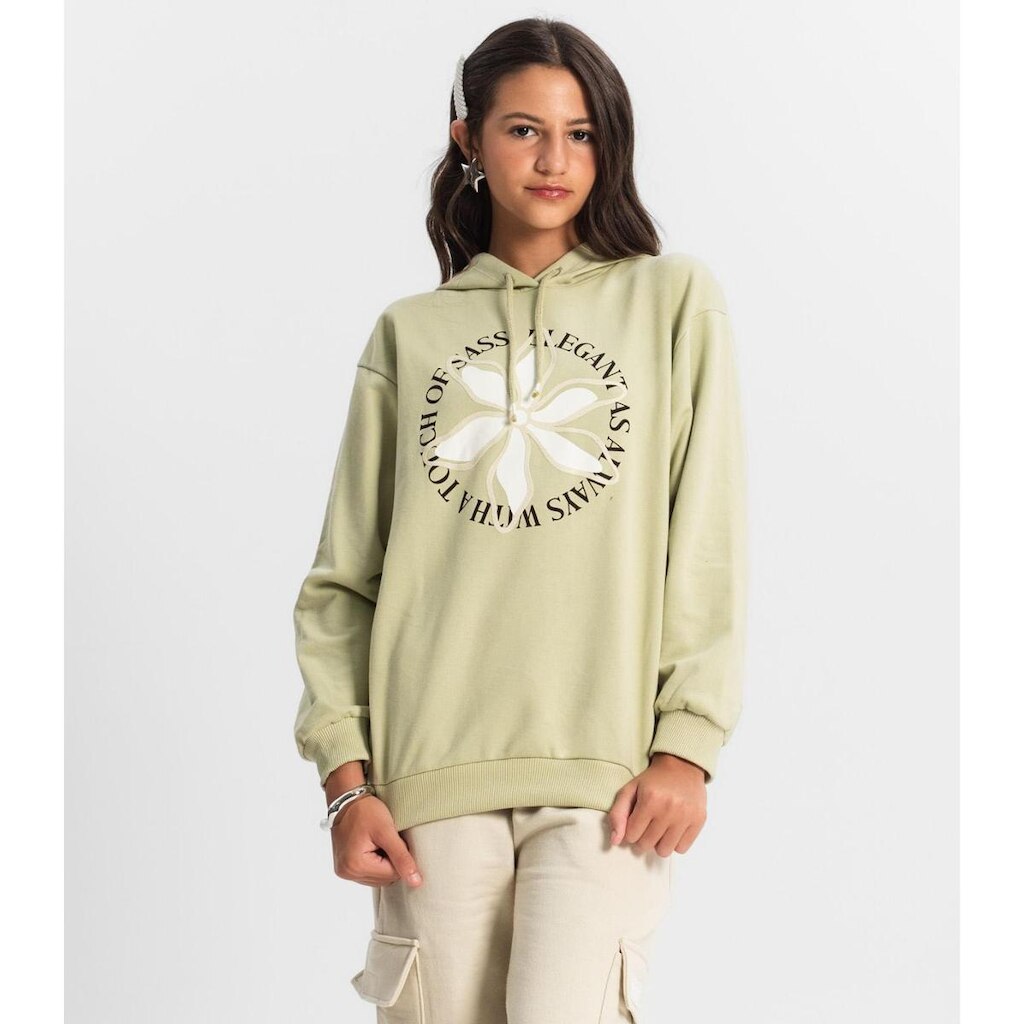 Blusão Juvenil Minty Com Capuz Feminino