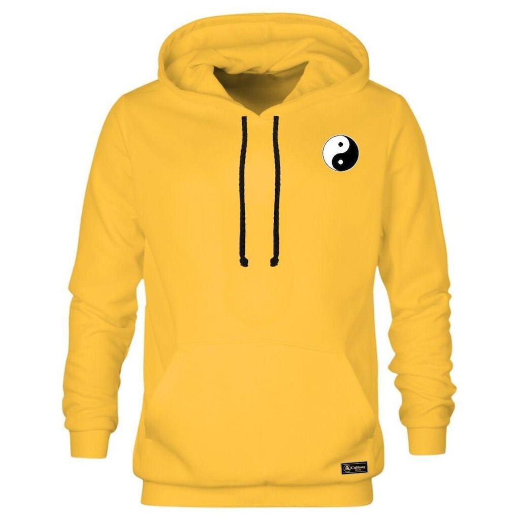 Blusão Moletom Calttony Canguru Yin Yang com Capuz e Bolso