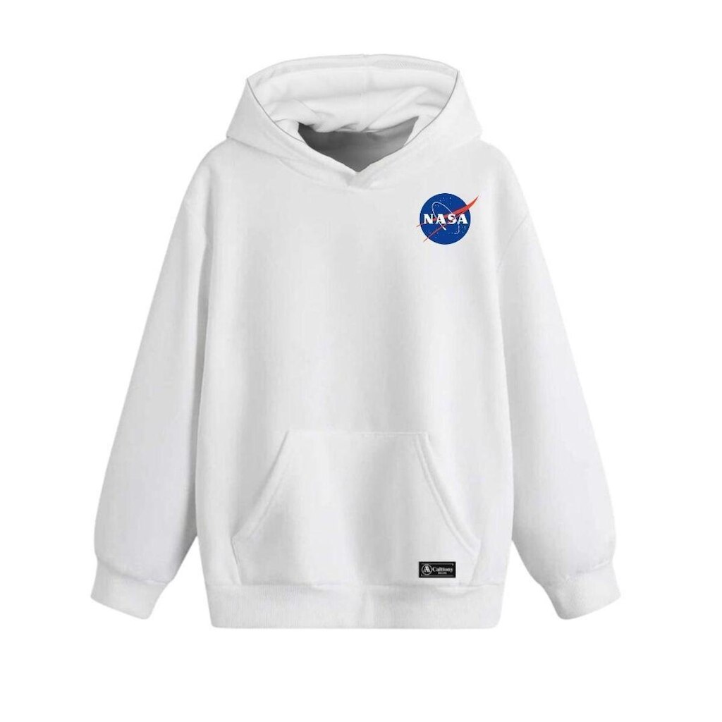Blusão Moletom Canguru Nasa Infantil Personalizado com Capuz e Bolso