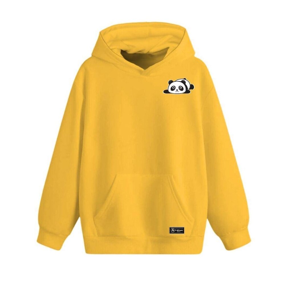 Blusão Moletom Canguru Panda Infantil Personalizado com Capuz e Bolso