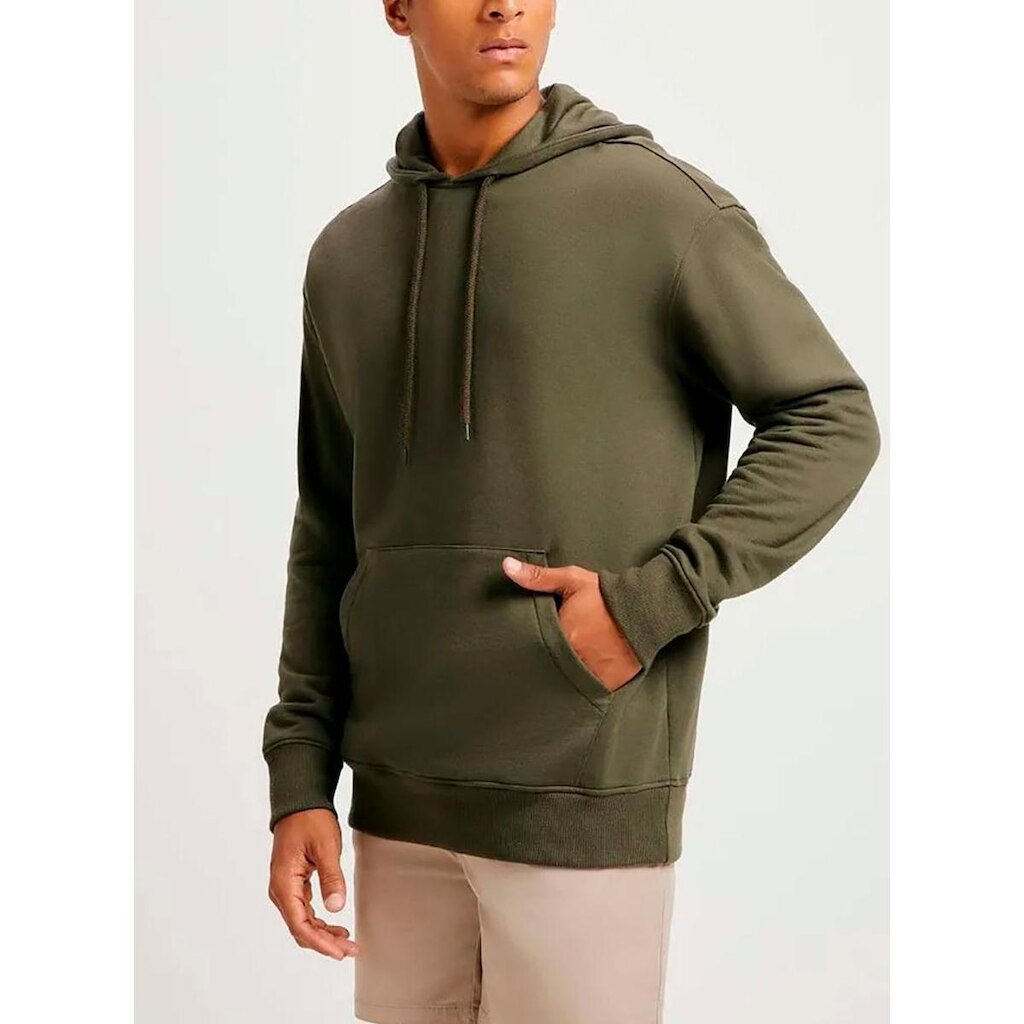 Blusão Moletom Hering 0648 Masculino com Capuz Algodão T. P/XXG