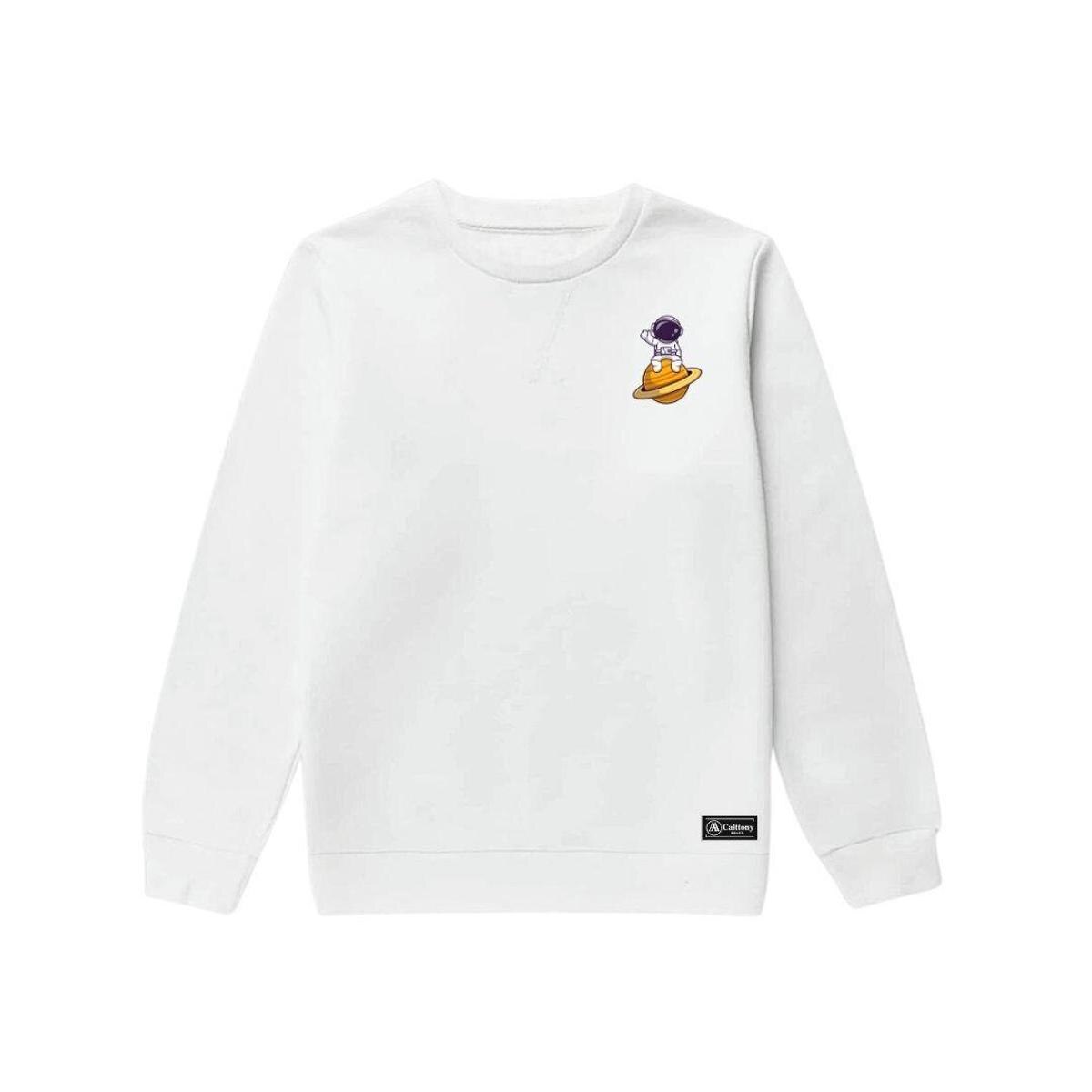 Blusão Moletom Infantil Astronauta Saturno