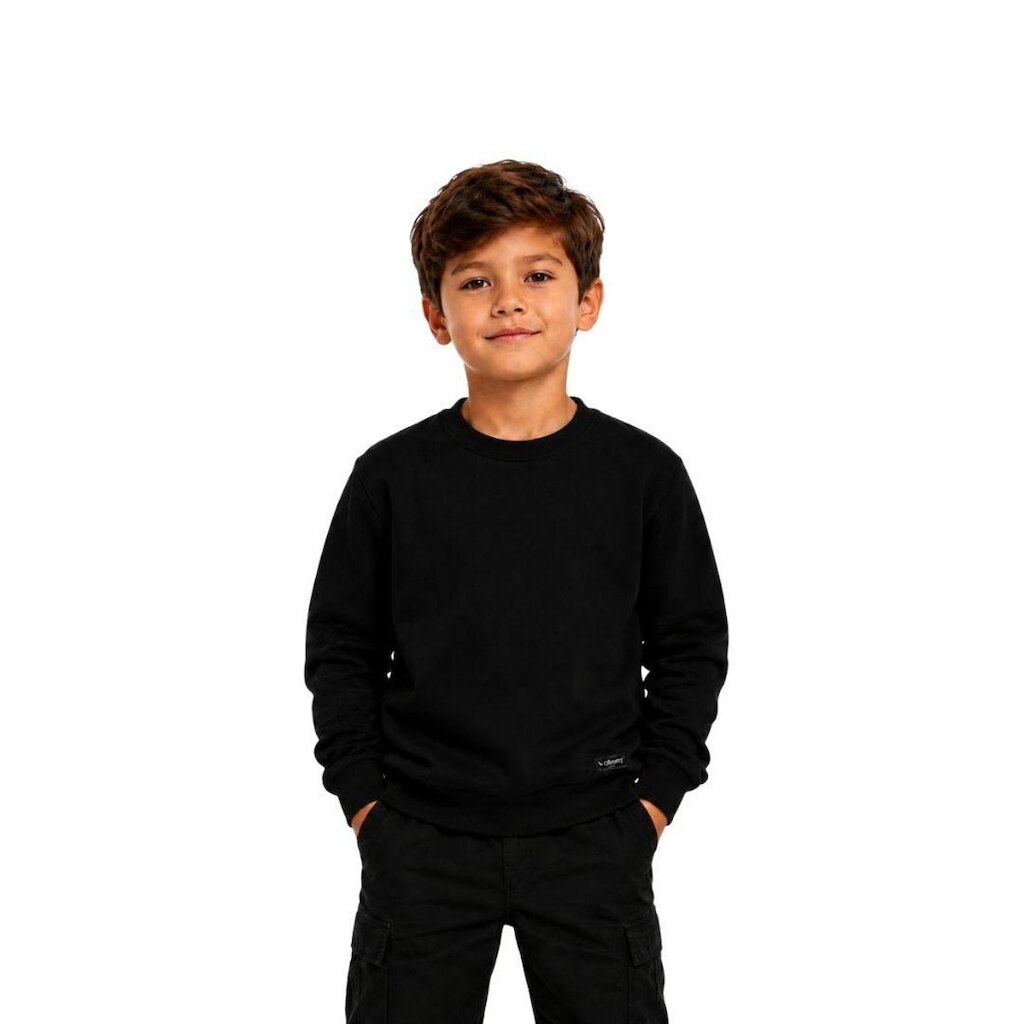 Blusão Moletom Infantil Liso Básico Gola Redonda Sem Capuz
