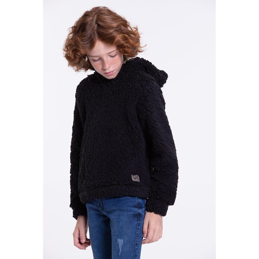 Blusão Moletom Infantil Pelinho Preto