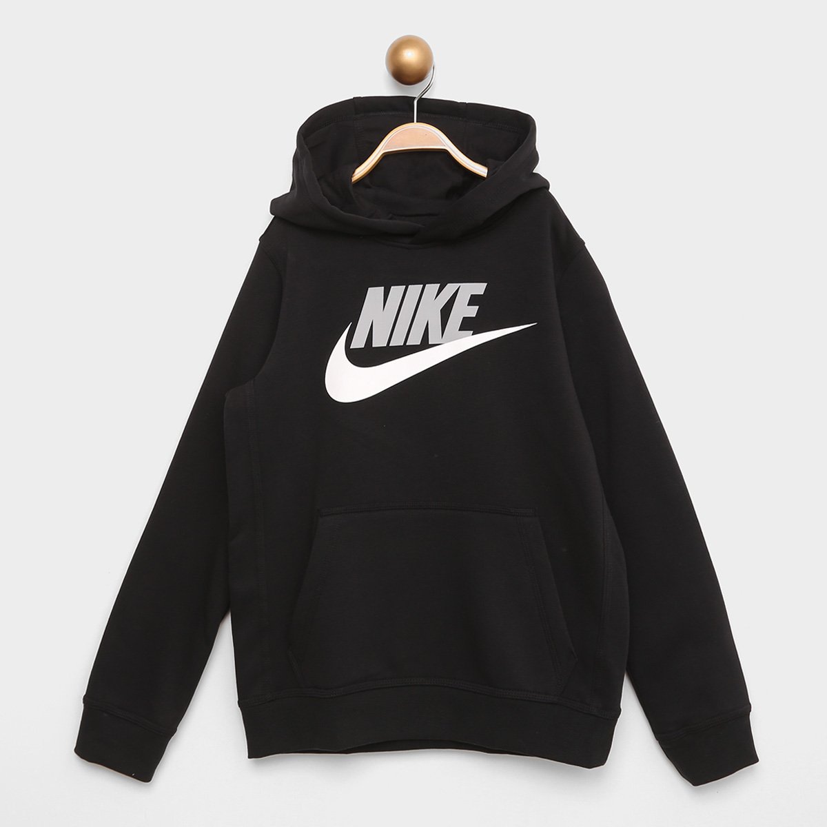 Blusão Moletom Juvenil Nike B NSW Club + HBR Masculino Menor preço em Blusão Moletom Juvenil Nike B NSW Club + HBR Masculino