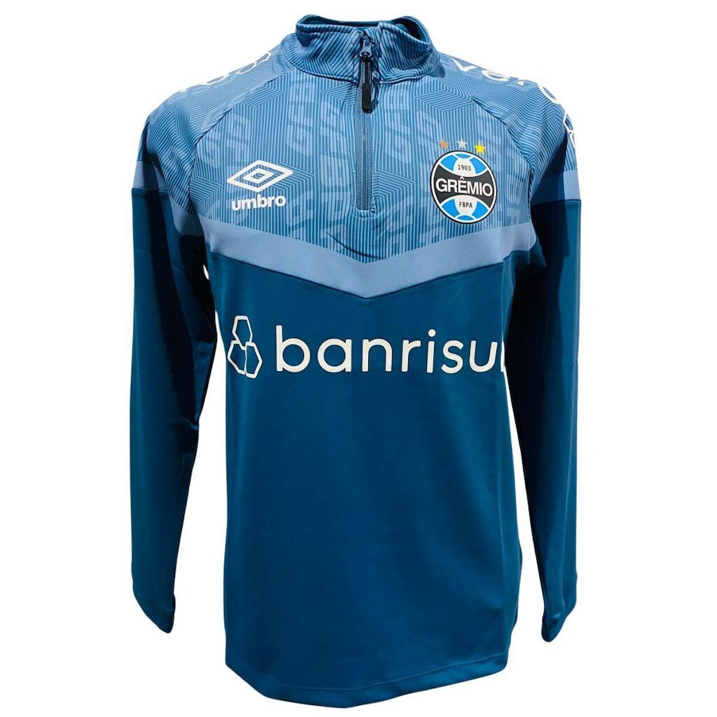 Blusão Moletom Umbro Grêmio Comissão 2023 Azul Profissionais