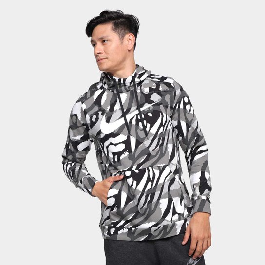 Blusão Nike Dri-Fit Sport Clash Masculino - Preto+Branco Menor preço em Blusão Nike Dri-Fit Sport Clash Masculino - Preto+Branco