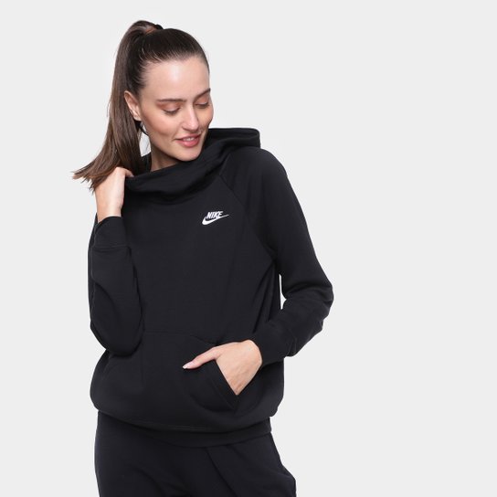 Blusão Nike Essential Fnl Po Flc Canguru Feminino - Preto+Branco é ruim? Blusão Nike Essential Fnl Po Flc Canguru Feminino - Preto+Branco é boa?