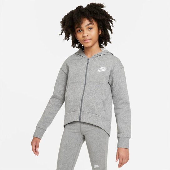 Blusão Nike Sportswear Club Fleece Infantil - Cinza Menor preço em Blusão Nike Sportswear Club Fleece Infantil - Cinza