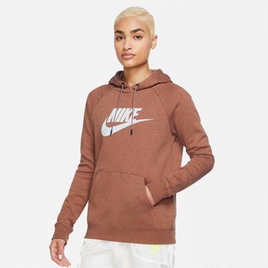 Blusão Nike Sportswear Essential Feminino - Marrom Menor preço em Blusão Nike Sportswear Essential Feminino - Marrom