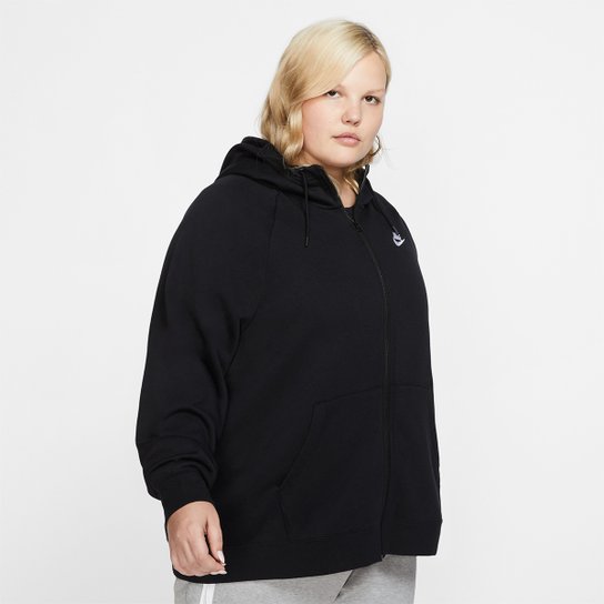 Blusão Nike Sportswear Essential Hoody Plus Size Feminino - Preto+Branco Menor preço em Blusão Nike Sportswear Essential Hoody Plus Size Feminino - Preto+Branco