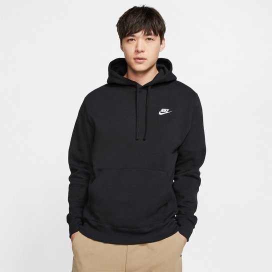 Blusão Nike Sportwear Club Hoodie Basic Masculino - Preto+Branco é ruim? Blusão Nike Sportwear Club Hoodie Basic Masculino - Preto+Branco é boa?