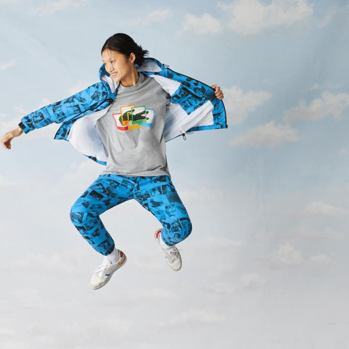 Blusão Unissex com zip da colaboração Lacoste LIVE x Polaroid