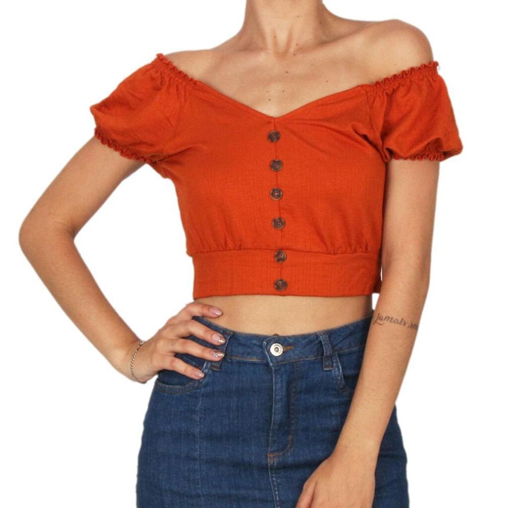 Blusinha Riu Kiu Mangas Botoes Riu Kiu