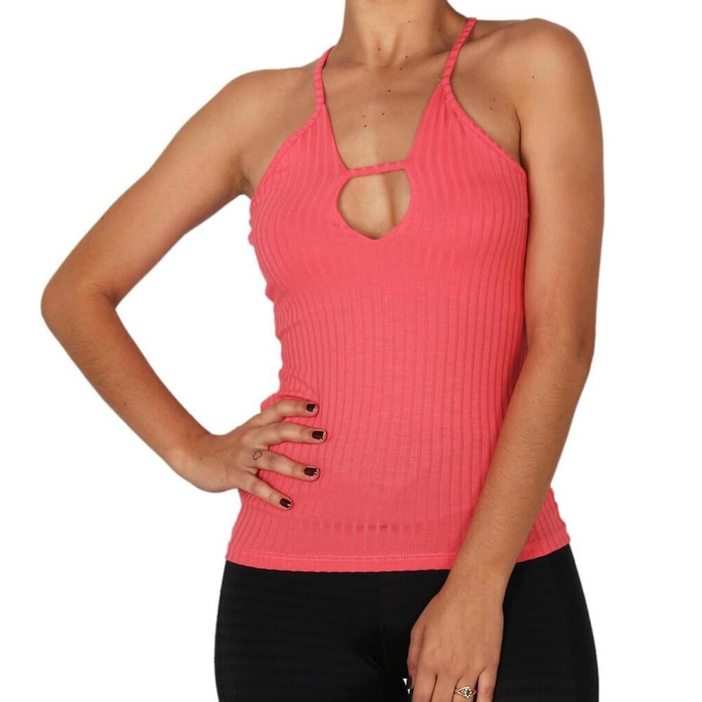 Blusinha Tricats Canelada Decote Snap Feminina