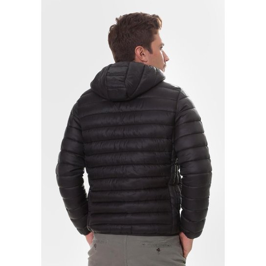 Bobojaco Puffer MangaLarga Marchador Capuz Removível Masculino