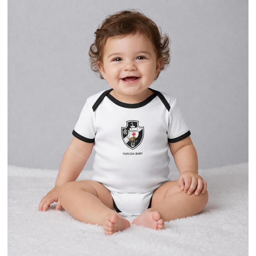 Boby Bori Bebê Infantil Vasco Da Gama Oficial Torcida Baby